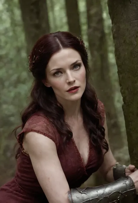 (((a deep reddish wound crosses her left cheek))) fair complexion, Kahlan Amnell around 30 years old, legend of the seeker, 1 woman, bridget regan, natural long black hair, distinctive green eyes, wearing kohl, slender and graceful, large breasts, beautifu...