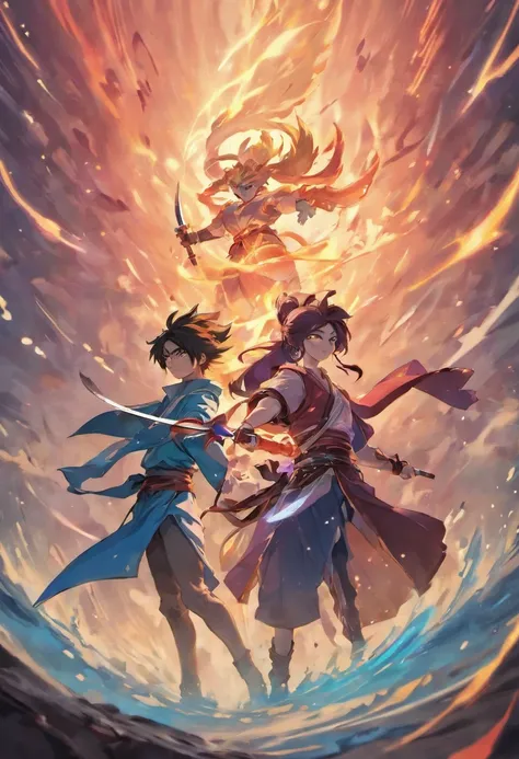 "Yasuo and Neeko in an intense battle, showcasing their mastery of the blade and nature magic.",Yasuo /(League of Legends), Neeko /(League of Legends)