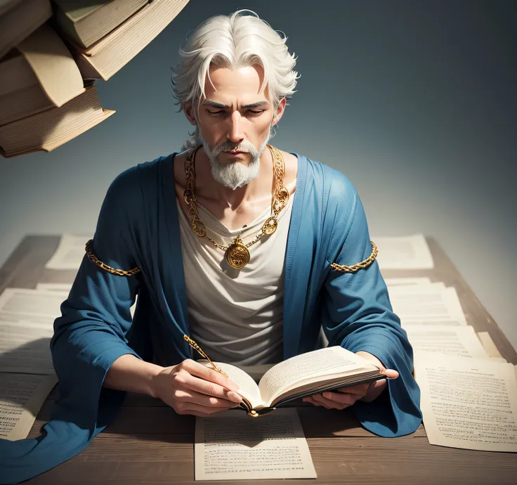 Use an image of Epictetus, if available, or an artistic representation of the philosopher.
Create a transition effect in the miniature, showing Epictetus in chains (slavery) and on one side as a respected philosopher on the other with books and parchments ...