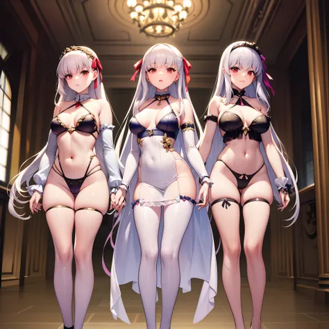 （（​masterpiece）），（（hightquality）），（（（hight resolution））），（（（absurderes）），（（（1000 girls））），（（（（Sister Clone）））），（（（crowd shot））），（（（full body Esbian））），（（（（（Standing））））），（（（（anime screen cap）））），（（（（Red ribbon and silver hair color,）））），（（（（（（Illustration ...