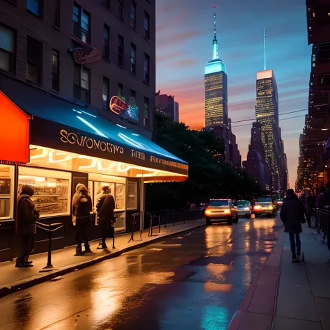 street photography, nyc waterfront, long exposure, twilight, blue hour, Sony A7III, 24mm f4 lens, iso 100, long exposure 1.5 seconds, photorealistic --ar 3:2- 
ABOUT