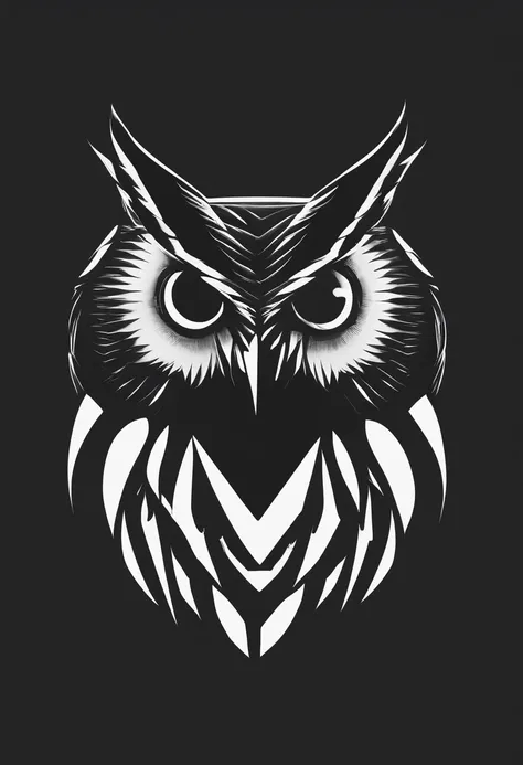 Owl logo,black and white