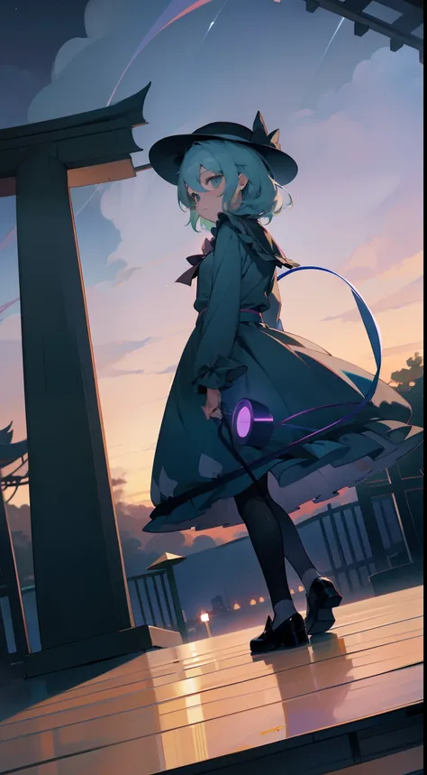 Komeiji Koishi Sky hat standing looking into the camera night