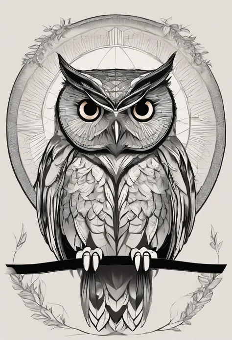 /imagine prompt: smart owl, geometric illustration, school emblem, in the circle, simple picture, circle from, made from metall --no people and surroundings, details