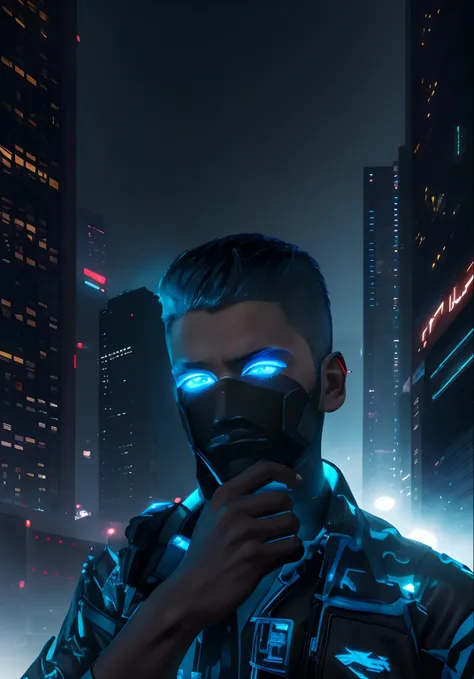 Change the background with another background of a cyberpunk city in night sky with complex details of buildings billboards and people, make it like an avatar of teen boy, try that the face will look real and similar to the given image so that anyone can r...