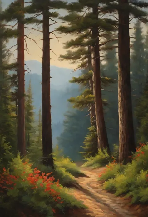 landscape painting，Welcome pine