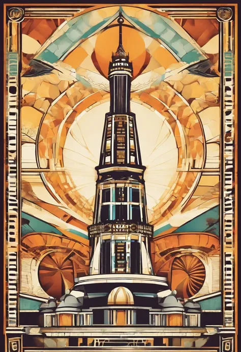 art deco picture of blackpool tower