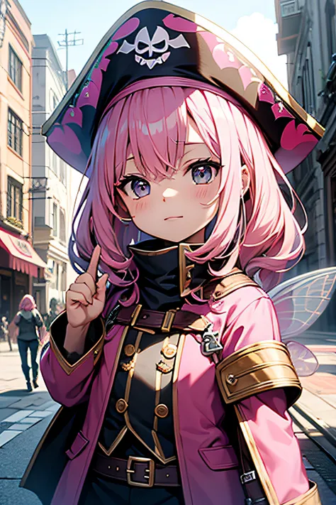 Fairy, Child, Pink hair, Pink Pirate Hat, Pink Pirate outfit