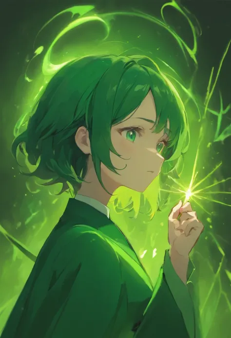 Snape waved his wand，Close-up of bust，Slytherin school uniform，Realistic1:3，Ghibli anime，clean backdrop，Light sense，4K，