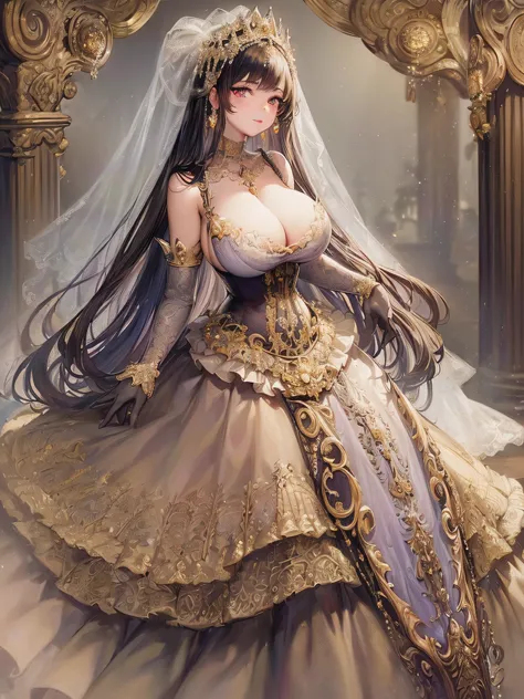 ((anime artstyle)),(Masterpiece),(Best Quality), (Super Detail),(Highly Detailed CG Unity 8k wallpaper),((Very Delicate and Beautiful)),cinematic lighting,1 girl,((full body portrait)),((standing in garden)),((solo)),(((1 fairytale princess in gorgeous emb...