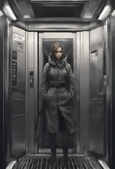 a girl inside the lift