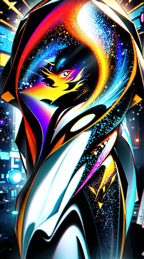 Detalhes do HD, close-up de um homem em um traje espacial, planetas em segundo plano, psychedelic cosmic horror, psychedelic illustration, outer space, crescimento vegetal, psychotic universe, Background Space Graphic ArtCharacter Combination: Yusuke Urame...