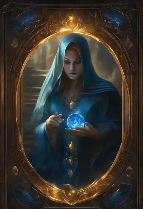 Mana preta e azul, magic the gathering, deck dimir, estranho, assustador, Pesadelo, cores muito brilhantes, light particles, com luz brilhante, Arte do papel de parede, Papel de parede UHD