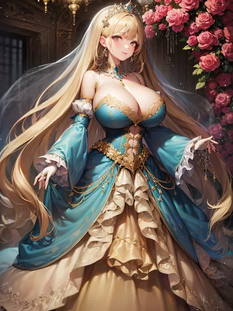 ((anime artstyle)),(Masterpiece),(Best Quality), (Super Detail),(Highly Detailed CG Unity 8k wallpaper),((Very Delicate and Beautiful)),cinematic lighting,1 girl,((full body portrait)),((standing in garden)),((solo)),(((1 fairytale princess in gorgeous emb...