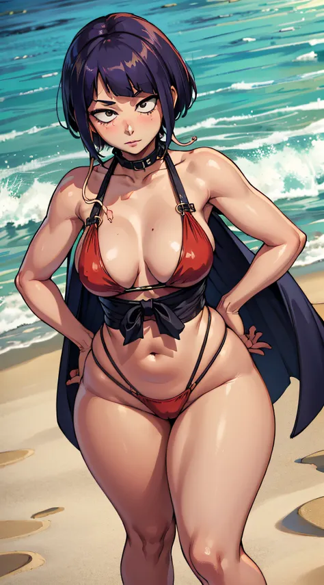 (best quality:1.3), Kyoka Jiro , peituda, clivagem, sedutora, rosto sexy, sexy, body curvy, bunda grande, peitos grandes,( Pov: front ) beach
