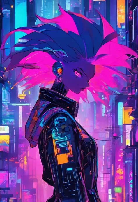 In the neon-lit streets of a cyberpunk metropolis, a figure emerges, defying the boundaries of reality and technology. Meet the Cyberpunk Girl, a vision of grit and rebellion. Dressed in a sleek bomber jacket, adorned with blinking LED strips that pulse wi...