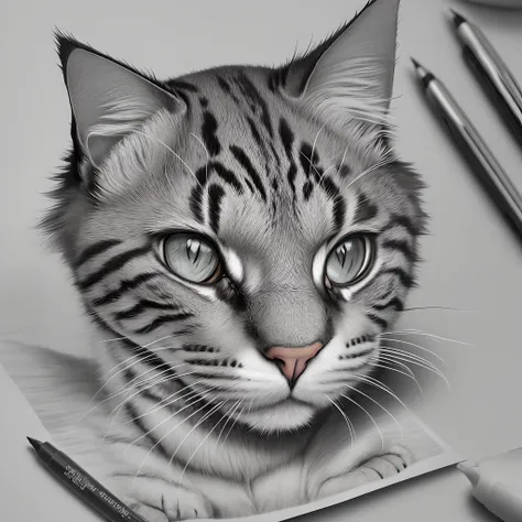 cat colouring page