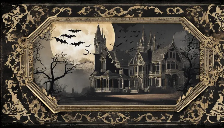 Halloween Curo Vintage Style Collage Gothic Wall Art Style Halloween Vintage Style