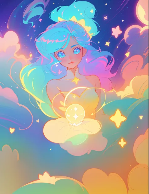 beautiful girl, puffy tiered ballgown, vibrant pastel colors, (colorful), glowing golden long hair, magical lights, sparkling magical liquid, inspired by Glen Keane, inspired by Lois van Baarle, disney art style, by Lois van Baarle, glowing aura around her...