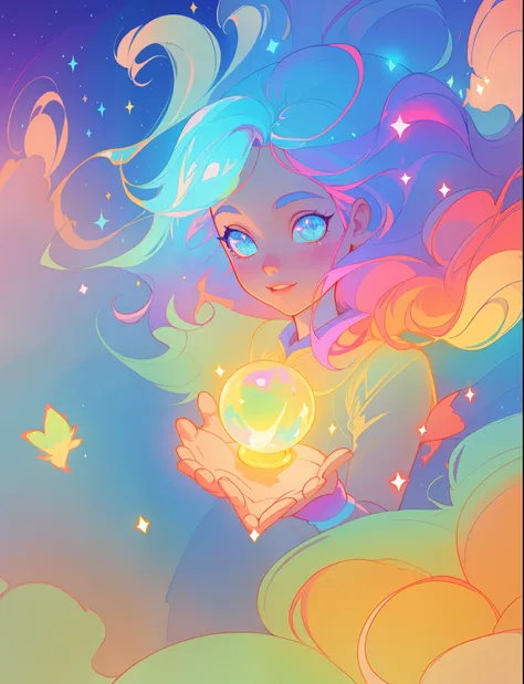 beautiful girl, puffy tiered ballgown, vibrant pastel colors, (colorful), glowing golden long hair, magical lights, sparkling magical liquid, inspired by Glen Keane, inspired by Lois van Baarle, disney art style, by Lois van Baarle, glowing aura around her...