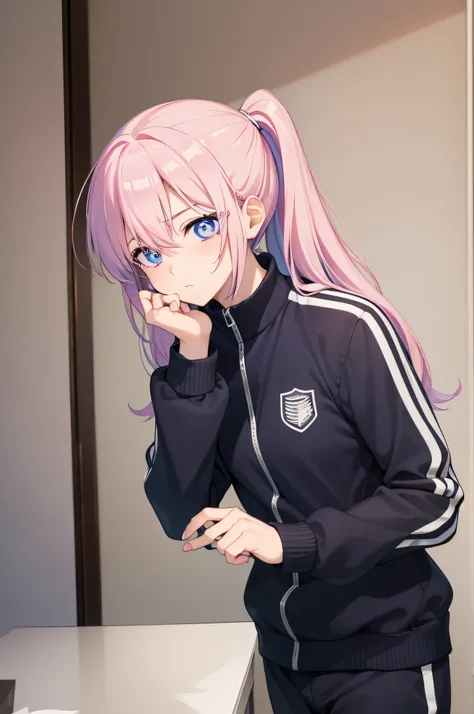 Miyakoshikimori, Miyako Shikimori, Cabello largo, ojos azules, pelo entre los ojos, cabello rosado,
Mangas largas QUEBRAR, chaqueta, Camisa blanca, Cola de caballo lateral, chaqueta azul, Chaqueta de atletal, tracksuit,
DESCANSO mirando al espectador,
DESC...