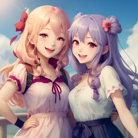 Two Happy anime girls