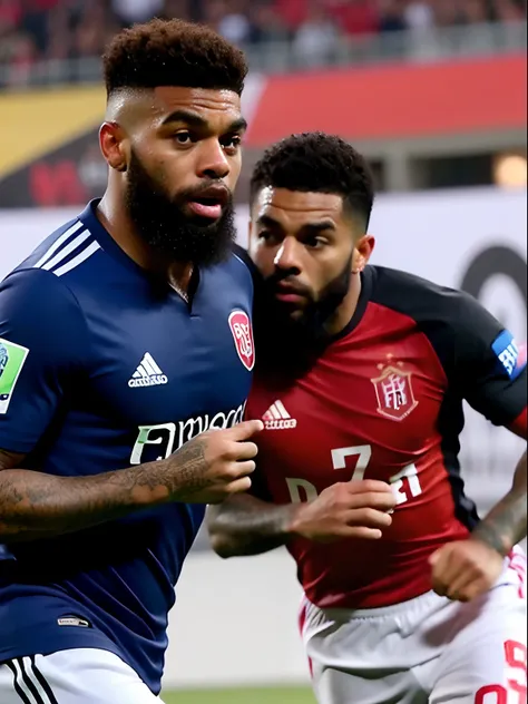 Homem Soccer Player com uma barba enorme Gabigol in Flamengo