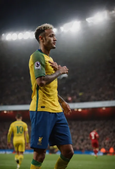 Homem Soccer Player Neymar de queixo grande no Liverpool