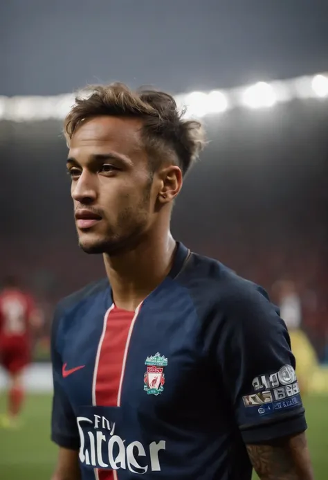 Homem Soccer Player Neymar de queixo alto no Liverpool