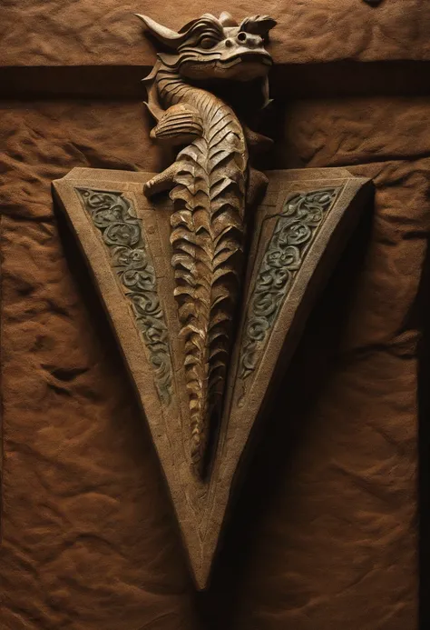 Stone coffin，There is a dragon inlay，Rich coffin，Hanging coffin，detail-rich，k hd，Perspective looking up