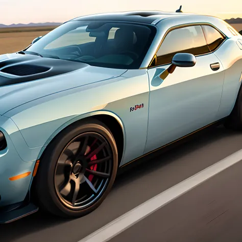 George Washington driving a Dodge Challenger Hellcat