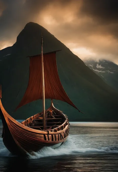 Viking longboat about to die the world serpant