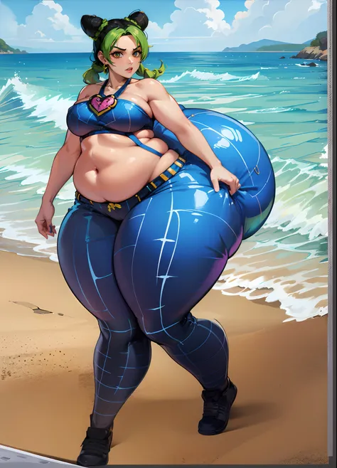 beach background, jolyne cujoh, legs,