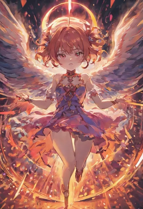 Anime girl, half demon, half angel