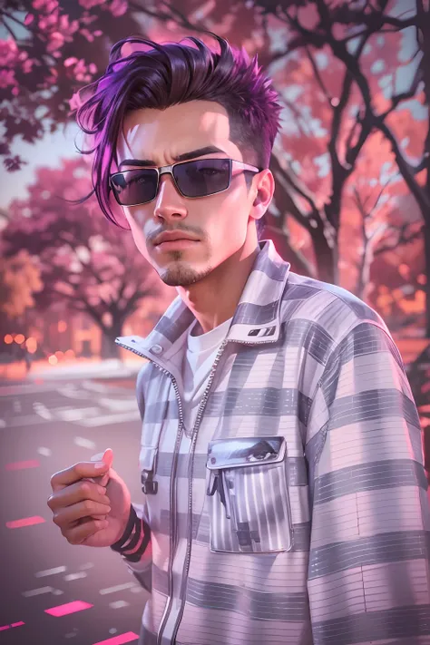 Change background cyberpunk handsome boy.realistic face, 8 k ultra HD