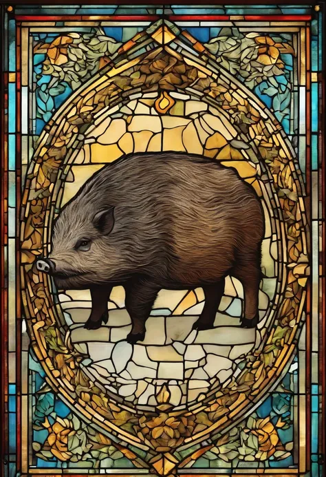 gros plan, Portrait of a wild boar, sanglier, Porc, familly crest, Armoiries, heraldic, dessin