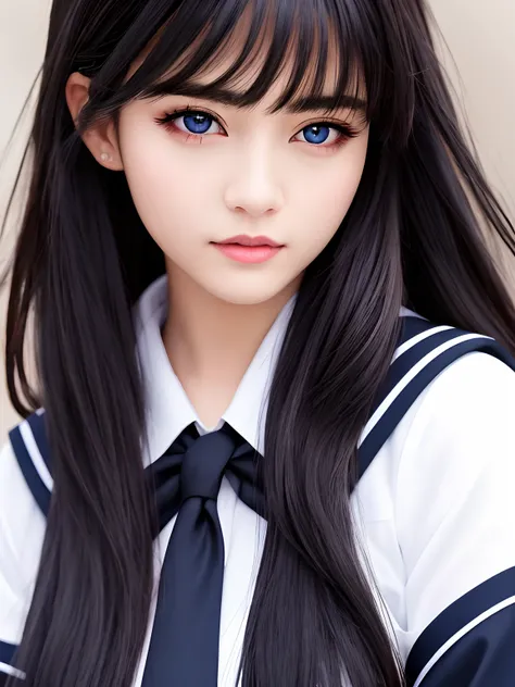 Model shooting style, (highly detailed CG Unity 8K wallpaper), portrait of beautiful woman, dark magic school uniform, flowing hair, photorealistic photo, trending on ArtStation, trending on CGSociety, complex, high definition, sharp focus, dramatic and ph...