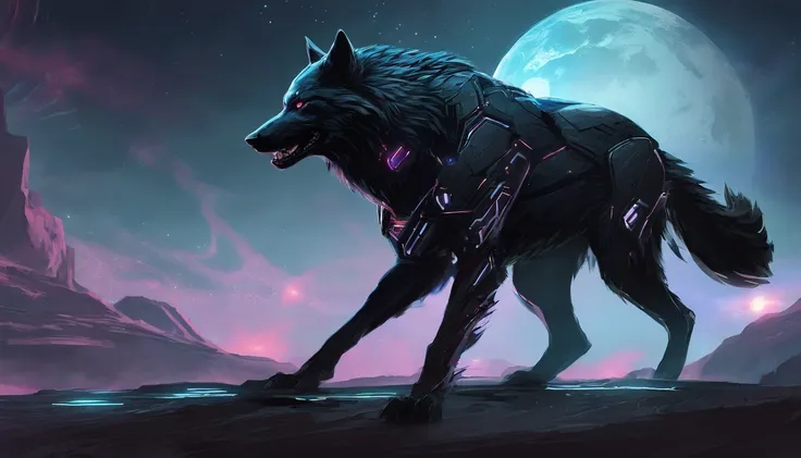 werewolf gigantic black humanoid wolf.