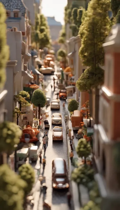 Miniature,Super cute clay world, Isometric view of the city ,cute clay freeze frame animation,City view, 城市，People ，the street，road,tiltshift, Excellent lighting, volume, landscape, hospitals，dentist，Giant teeth as a backdrop，brush,white backgrounid,3D,Sup...