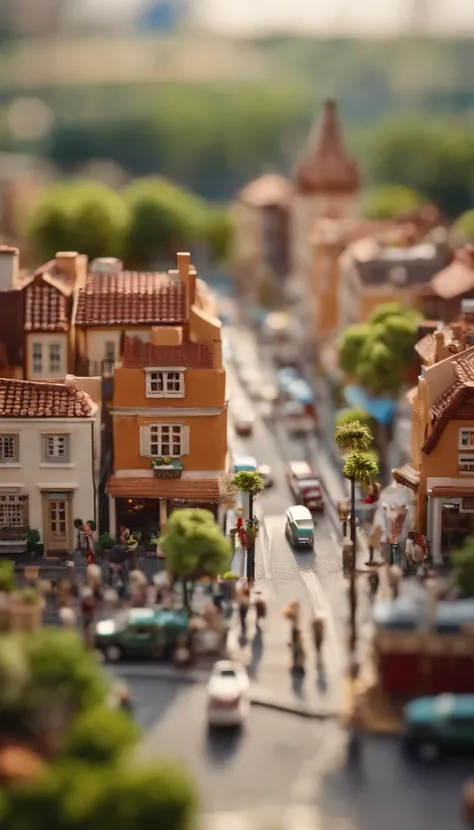 Miniature,Super cute clay world, Isometric view of the city ,cute clay freeze frame animation,City view, 城市，People ，the street，road,tiltshift, Excellent lighting, volume, landscape, hospitals，dentist，Giant teeth as a backdrop，brush,white backgrounid,3D,Sup...