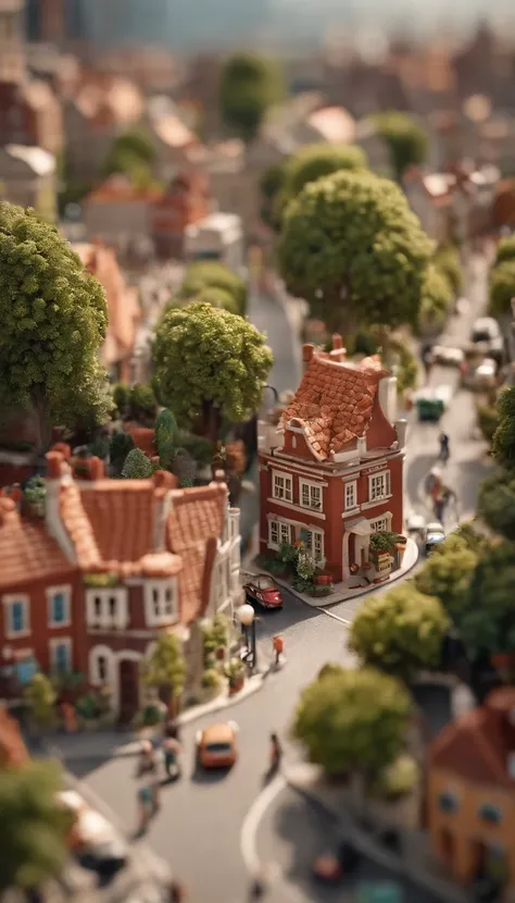 Miniature,Super cute clay world, Isometric view of the city ,cute clay freeze frame animation,City view, 城市，People ，the street，road,tiltshift, Excellent lighting, volume, landscape, hospitals，dentist，Giant teeth as a backdrop，brush,white backgrounid,3D,Sup...