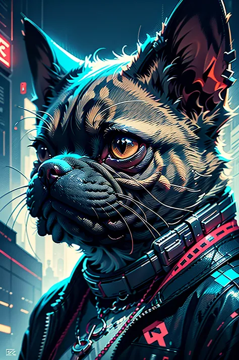 French Bulldog Dog Cyberpunk