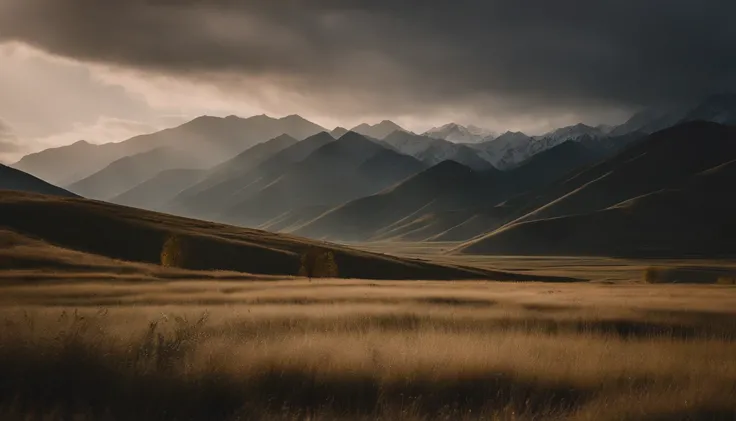 Altay, Xinjiang，High hills，grass field，tenten