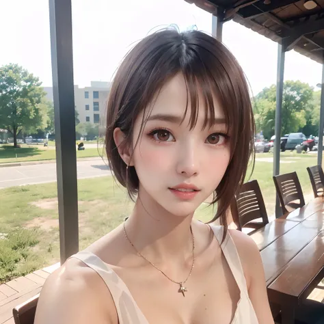 (64k, RAW photo, best quality, masterpiece:1.4), (realistic, photo-realistic:1.3), (20 years old), (1girl:1.5), (medium breasts), show cleavage, Luxurious dresses,  (Insanely intricate cute face and eyes), ((face shot:1.2)), especially strong light, (upper...