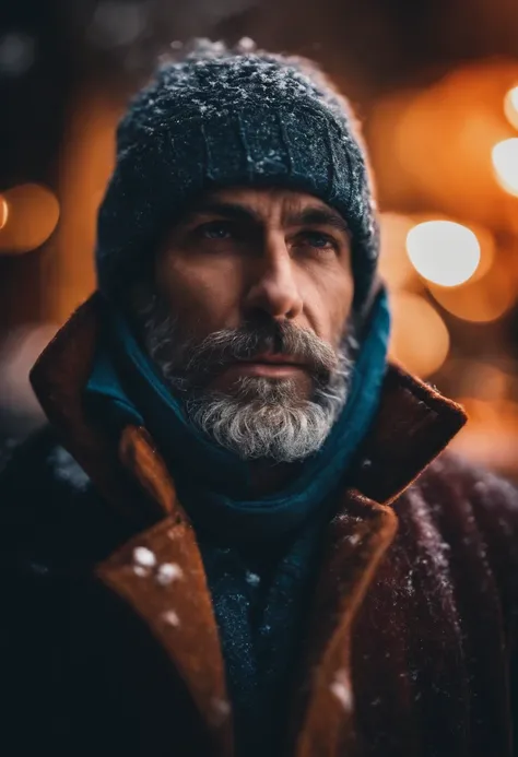 Man in cold looking pose