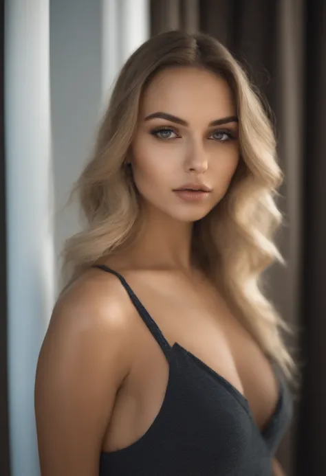 woman with matching tank top and panties, fille sexy aux yeux bleus, Portrait Sophie Mudd, Portrait de Corinna Kopf, cheveux blonds et grands yeux, selfie of a young woman on club, ohne Maquillage, maquillage naturel, Look directly into the camera, Visage ...