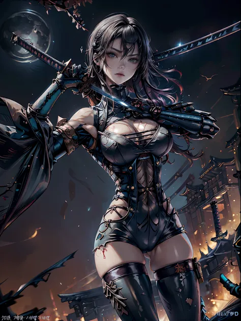 Cinematic lighting,super detailed skin、Beautiful detailed eyes、Best Quality,cyberpunked,Perfect Anatomy、(Alternative、dim colors, Soothing tones:1.3),Huge machine behind、NSFW(2 Beautiful Women、Detailed beautiful facial features:1.3)(well-shaped breasts、Ripp...