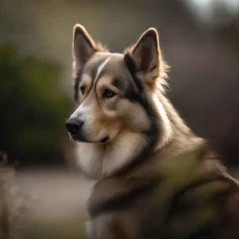 Husky siberiano pelo longo, pelo molhado, tomando banho