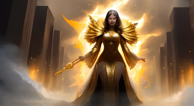 Blakc woman dripping in gold in war