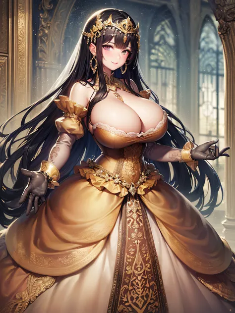 ((anime artstyle)),(Masterpiece),(Best Quality), (Super Detail),(Highly Detailed CG Unity 8k wallpaper),((Very Delicate and Beautiful)),cinematic lighting,1 girl,((full body portrait)),((standing in garden)),((solo)),(((1 fairytale princess in gorgeous emb...